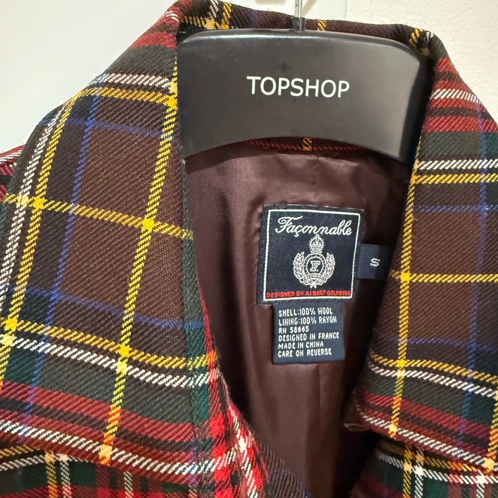 Faconnable Multicolor Plaid Wool Jacket - image 7